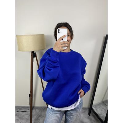 Oversize Yumuşak Dokulu Sweatshirt Lacivert