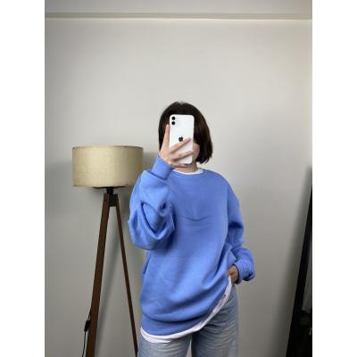 Oversize Yumuşak Dokulu Sweatshirt Mavi