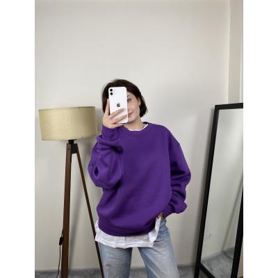 Oversize Yumuşak Dokulu Sweatshirt Mor