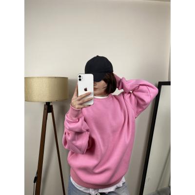 Oversize Yumuşak Dokulu Sweatshirt Pembe