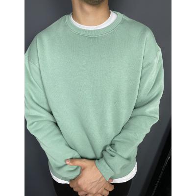 Oversize Yumuşak Dokulu Sweatshirt Turkuaz Erkek