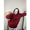 Oversize Yarım Fermuarlı Sweatshirt Bordo