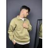 Oversize Yarım Fermuarlı Sweatshirt Haki Erkek