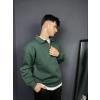 Oversize Yarım Fermuarlı Sweatshirt Yeşil Erkek